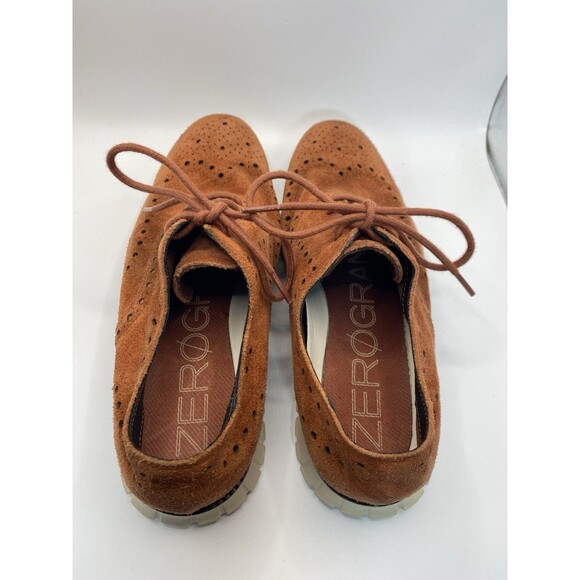 Cole Haan Zerogrand No Stitch Wingtip Oxford C25561- Brandy Brown Suede- Size 9M main image 8